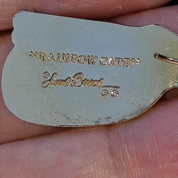 Laurel Burch 'Rainbow Cats' Pierced Earrings - Picture 2 of 4